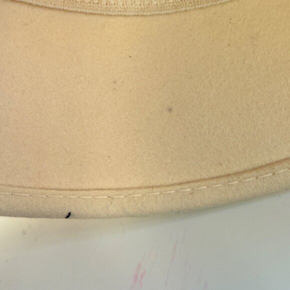 Samething Special 90s Cloche Hat Womens Wool Beige Flower Accent Vintage Style - Picture 4 of 13